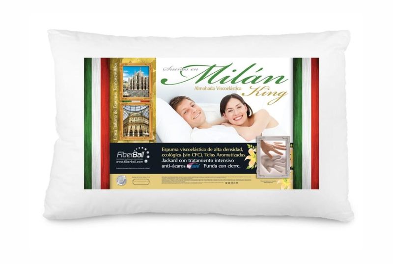 Almohada Viscoelastica ( 80 x 40 cm) Fiberball Milan KIng