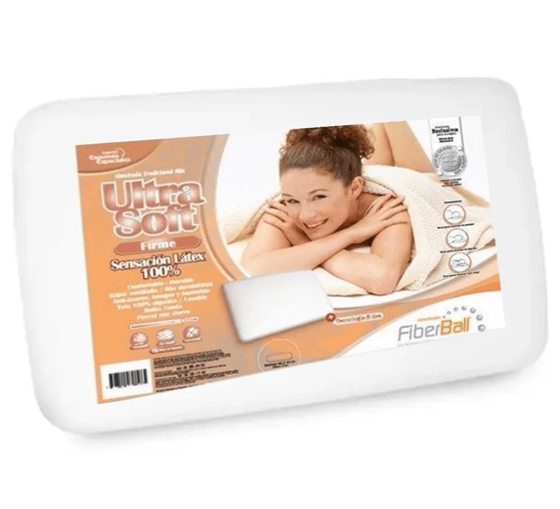 Almohada clásica de microfibra y latex extra suave Color Blanco Tamaño 70 cm