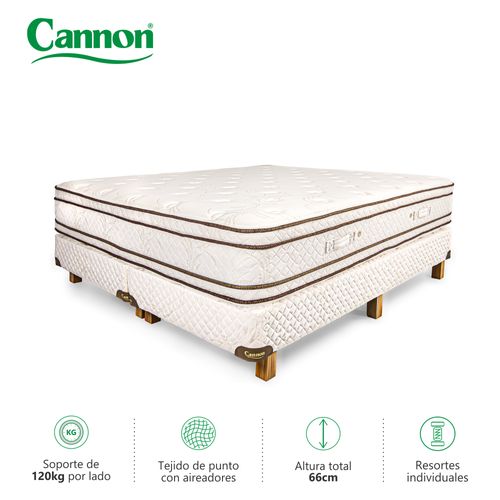 Colchón y Sommier SUPER KING SIZE (200 X 200 cm) Cannon Sublime Europillow Top
