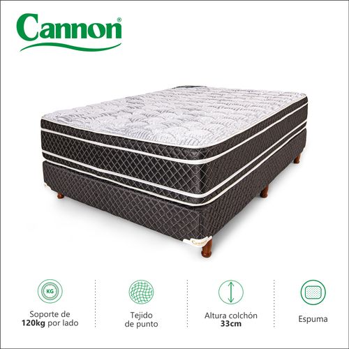 Colchón y Sommier 2 1/2 PLAZAS (140 X 190 cm) Cannon Renovation Europillow