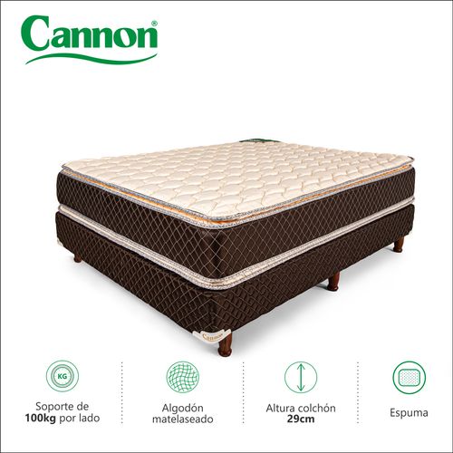 Colchón y Sommier 2 PLAZAS (130 X 190 cm) Cannon Exclusive Pillow Top