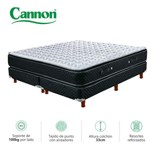 Colchón y Sommier KING SIZE (180 X 200 cm) Cannon Doral Pillow Top