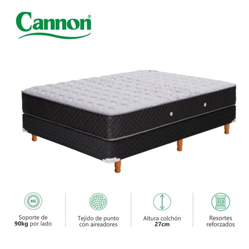 Colchón y Sommier 2 PLAZAS (130 X 190 cm) Cannon Doral