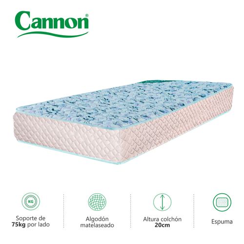 Colchon 1 PLAZA (80 x 190 x 20 cm) Cannon Princess