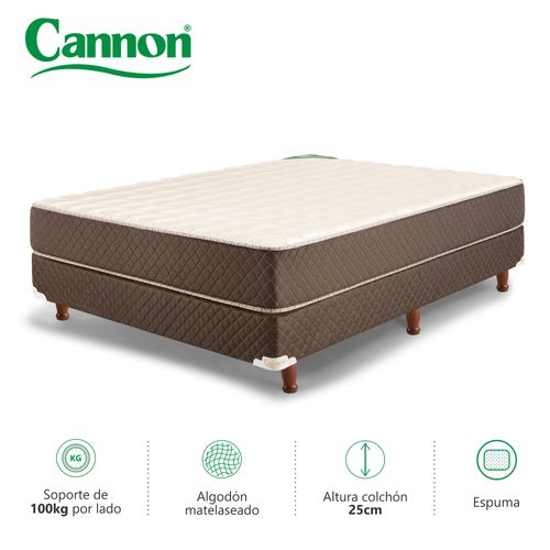 Colchón y Sommier 2 1/2 PLAZAS (150 X 190 cm) Cannon Exclusive