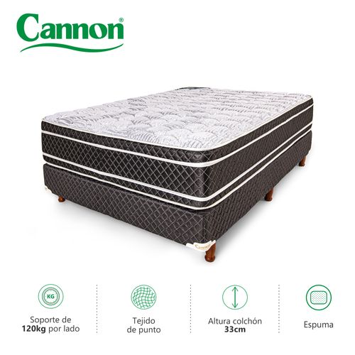 Colchón y Sommier 1 1/2  PLAZAS (90 X 190 cm) Cannon Renovation Europillow