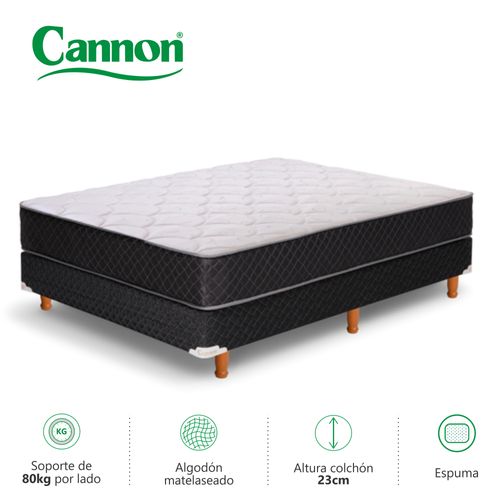 Colchón y Sommier 2 1/2 PLAZAS (140 X 190 cm) Cannon Princess 23
