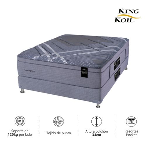 Colchon y Sommier 2 1/2 Plazas ( 140 x 190 cm ) Kingkoil Lexington