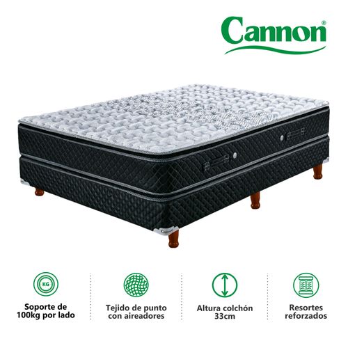 Colchón y Sommier 2 1/2 PLAZAS (140 X 190 cm) Cannon Doral Pillow Top