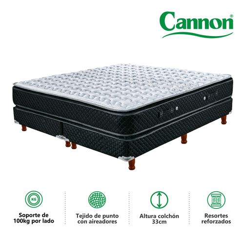 Colchón y Sommier SUPER KING SIZE (200 X 200 cm) Cannon Doral Pillow Top