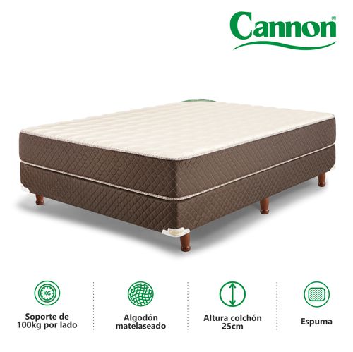 Colchón y Sommier 2 1/2 PLAZAS (150 X 190 cm) Cannon Exclusive