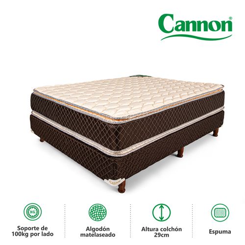 Colchón y Sommier 2 1/2 PLAZAS (140 X 190 cm) Cannon Exclusive Pillow Top