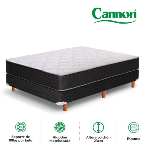 Colchón y Sommier 2 1/2 PLAZAS (140 X 190 cm) Cannon Princess 23