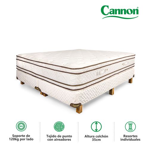Colchón y Sommier SUPER KING SIZE (200 X 200 cm) Cannon Sublime Europillow Top