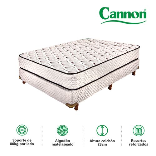Colchón y Sommier 2 1/2 PLAZAS (140 X 190 cm) Cannon Soñar