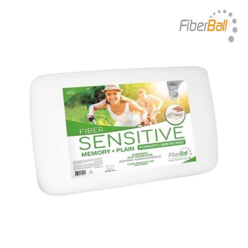 Almohada Viscoelastica ( 65 x 35 cm ) Fiberball Sensitive Plain Formato Americano
