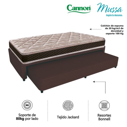 Sommier Urania y Colchón Cannon Exclusive Pillow (90x190 cm)